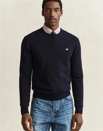 Gant - Lambswool Strik - Marine